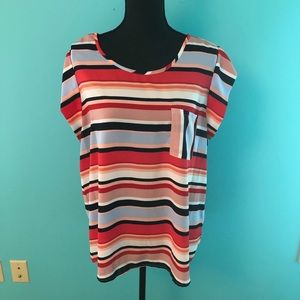 Alice Blue Bushnell One Pocket Stripe Blouse